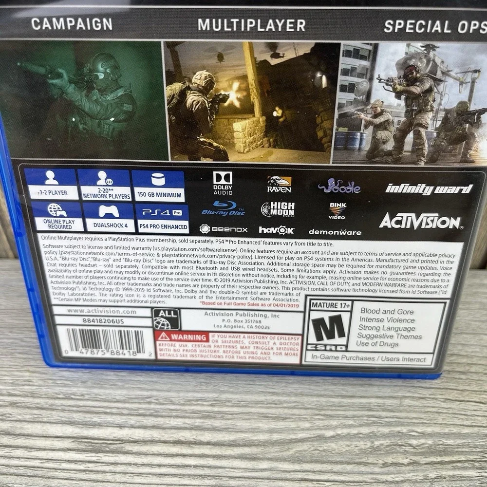 CALL OF DUTY: Modern Warfare (2019) - Sony PlayStation 4 PS4 Tested & Working